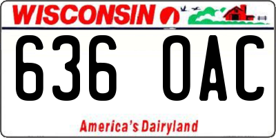 WI license plate 636OAC