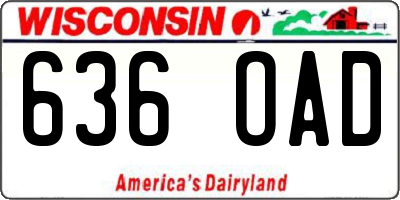 WI license plate 636OAD