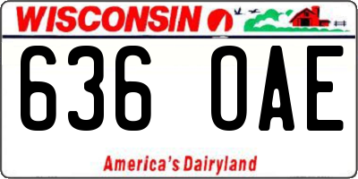 WI license plate 636OAE