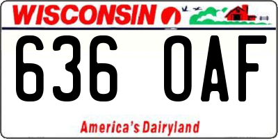 WI license plate 636OAF