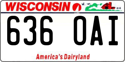 WI license plate 636OAI