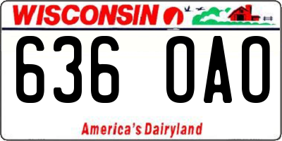 WI license plate 636OAO