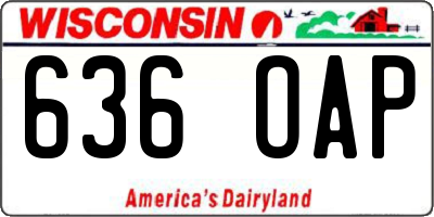 WI license plate 636OAP