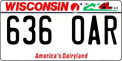 WI license plate 636OAR