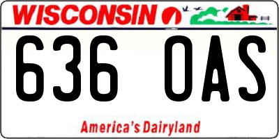 WI license plate 636OAS