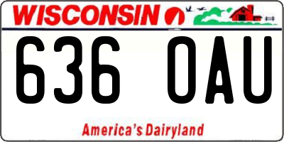 WI license plate 636OAU