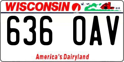 WI license plate 636OAV