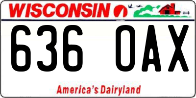 WI license plate 636OAX