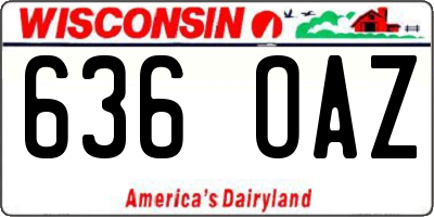 WI license plate 636OAZ