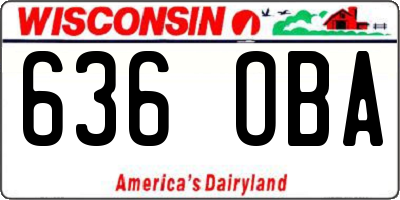 WI license plate 636OBA