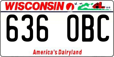 WI license plate 636OBC