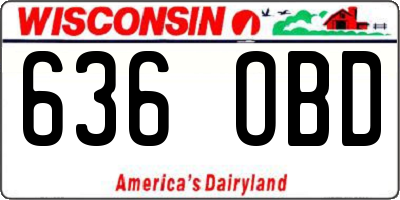 WI license plate 636OBD