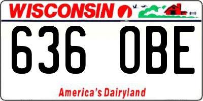 WI license plate 636OBE