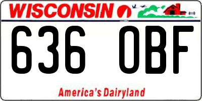 WI license plate 636OBF