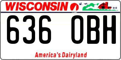 WI license plate 636OBH