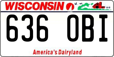 WI license plate 636OBI