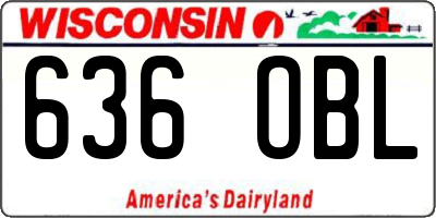 WI license plate 636OBL