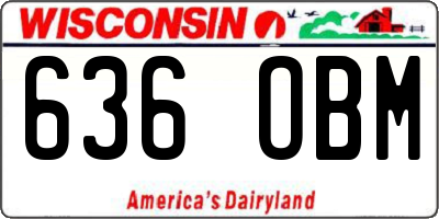 WI license plate 636OBM