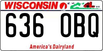 WI license plate 636OBQ