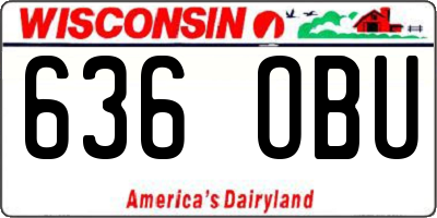 WI license plate 636OBU