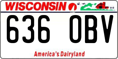 WI license plate 636OBV