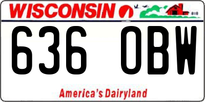 WI license plate 636OBW