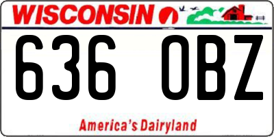 WI license plate 636OBZ