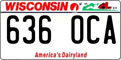 WI license plate 636OCA