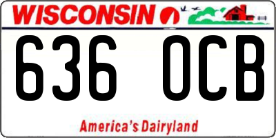 WI license plate 636OCB