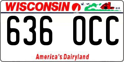 WI license plate 636OCC