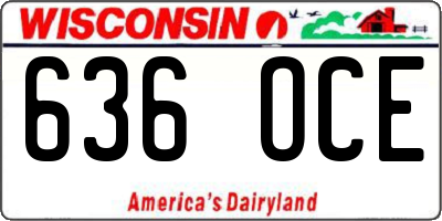 WI license plate 636OCE