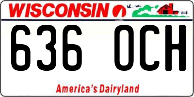 WI license plate 636OCH