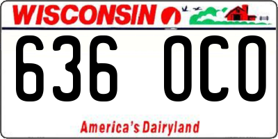 WI license plate 636OCO