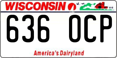 WI license plate 636OCP
