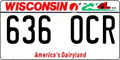 WI license plate 636OCR