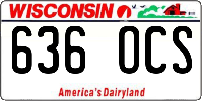 WI license plate 636OCS