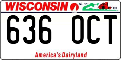 WI license plate 636OCT