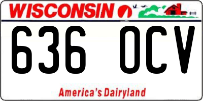 WI license plate 636OCV