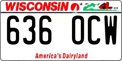 WI license plate 636OCW