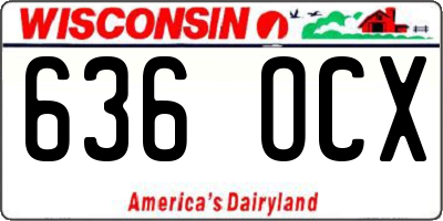 WI license plate 636OCX