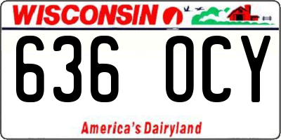 WI license plate 636OCY