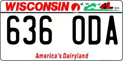 WI license plate 636ODA