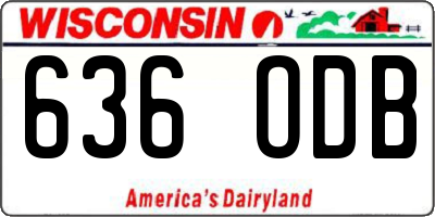 WI license plate 636ODB
