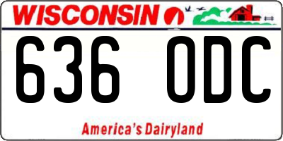 WI license plate 636ODC