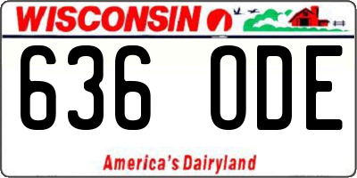 WI license plate 636ODE