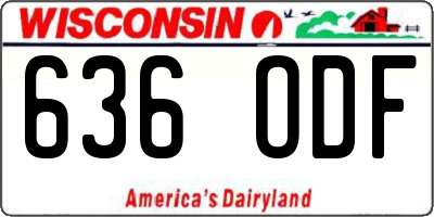 WI license plate 636ODF