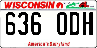 WI license plate 636ODH