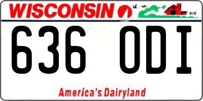 WI license plate 636ODI