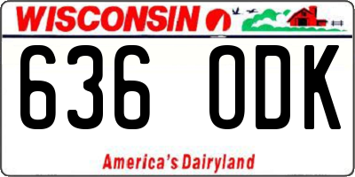 WI license plate 636ODK
