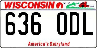 WI license plate 636ODL